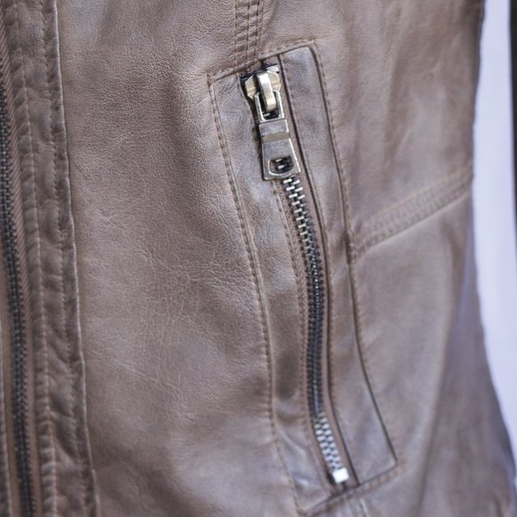 Le Chateau Faux Leather Motorcycle Jacket - Picture 3 of 7